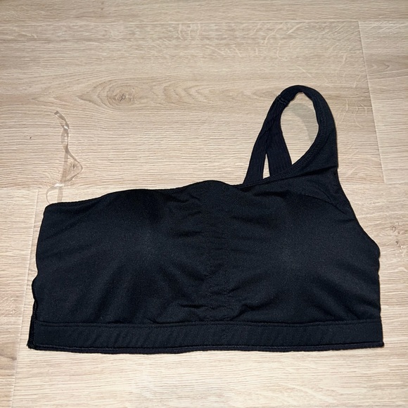 Lululemon Ribbed Nulu Asymmetrical Yoga Bra in Black - Picture 3 of 11